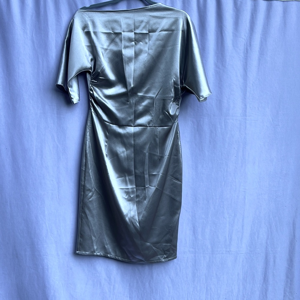 Off shoulder dress.